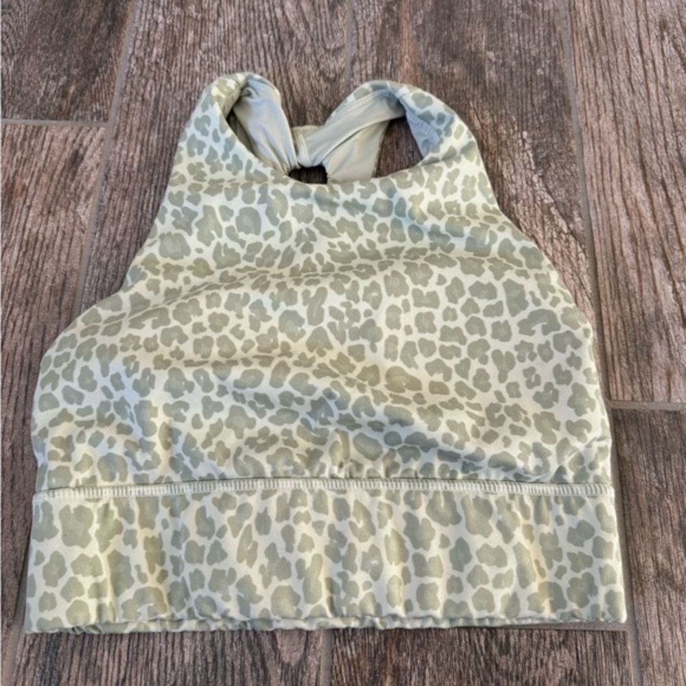 ANTONIO MELANI Light Sage Bralette sports bra leopard design